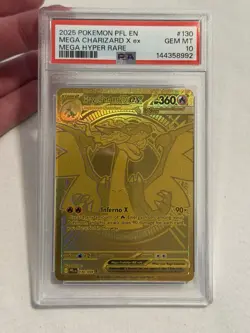 2025 POKEMON PFL EN-PHANTASMAL FLAMES MEGA HYPER RARE MEGA CHARIZARD X EX PSA 10 - Image 4