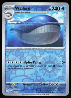 Wailord 041/159 Rare Journey Together Pokemon Reverse Holo NM - Image 1