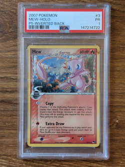2007 Pokemon Pop Series 5 PSA 1 Mew #3 Holo Inverted Back FRESH CASE SLAB - Image 1