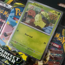 Pokemon Perfect Order Triple Blister Pack Chikorita - New & Sealed ✅🚚 - Image 2