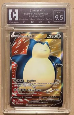 2020 POKEMON SWORD & SHIELD #197 FULL ART/SNORLAX V HCG 9.5 - Image 1