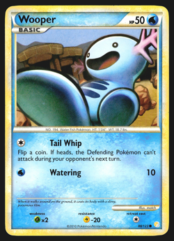 Wooper 88/123 HeartGold SoulSilver Pokemon Card MP - Image 1