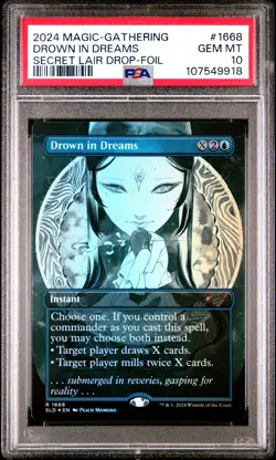 2024 MAGIC MTG SECRET LAIR DROP 1668 DROWN IN DREAMS FOIL PEACH MOMOKO PSA 10 - Image 1