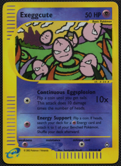 Exeggcute 77/147 Pokemon TCG Card Reverse Holo Aquapolis | Light Play - Image 1