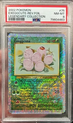 2002 Pokemon Legendary Collection Exeggcute Reverse Foil Rev 75/110 PSA 8 Error - Image 1