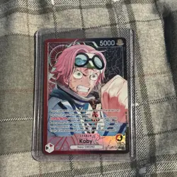 One Piece A Fist of Divine Speed Koby OP11-001 Alternate Alt Art Leader Foil NM - Image 1