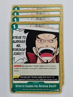 One Piece - 4x OP14-036 Strive to Surpass me, Roronoa Zoro!!! - Common - Image 1