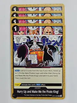 One Piece - 4x OP14-097 Hurry Up and Make Me the Pirate King! - Uncommon - Image 1