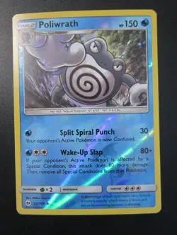 POLIWRATH REVERSE HOLO POKEMON CARD 32/149 SUN & MOON NEVER PLAYED NM M - Image 1
