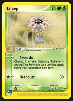 Lileep 43/100 EX Sandstorm Pokemon Card EXC - Image 1