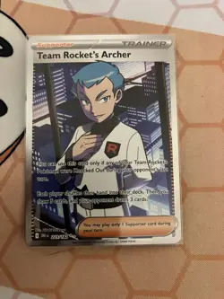 Pokemon TCG Team Rockets Archer Full Art Card Destined Rivals 223/182 - Image 1
