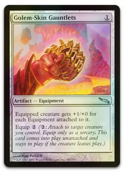 Golem-Skin Gauntlets #181 (Foil) (NM) Mirrodin MRD Magic MTG - Image 1