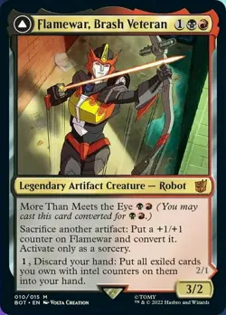 Magic The Gathering MTG FLAMEWAR, BRASH VETERAN Transformers NM Near Mint - Image 1