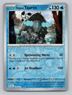 Reverse Holo Paldean Tauros 039/191 Uncommon Surging Sparks Pokemon - Image 1