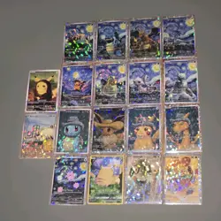 Pokemon Van Gogh Museum COMPLETE SET Pikachu Display 18 Cards HOLOFOIL Sleeves - Image 1