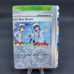 Pokemon TCG NFC Error Miscut Team Star Grunt 195/197 Obsidian Flames Reverse... - Image 1