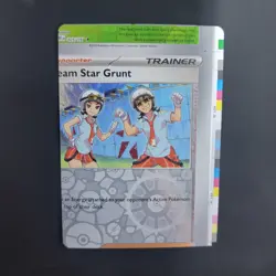 Pokemon TCG NFC Error Miscut Team Star Grunt 195/197 Obsidian Flames Reverse... - Image 3