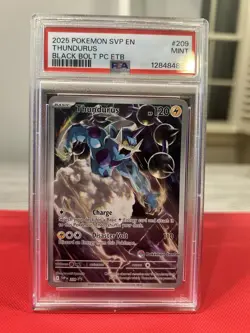 Pokemon 2025 Thundurus 209 Pokemon Center Stamp Black Bolt PC ETB PSA 9 - Image 1
