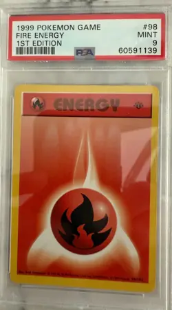 1999 Pokemon Game Fire Energy 1st Edition Mint 9 - Image 1