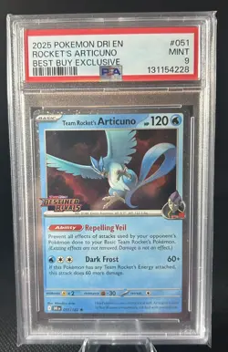 Team Rocket's Articuno 051 Pokemon Destined Rivals Stamped Best Buy Promo PSA 9 - Image 1