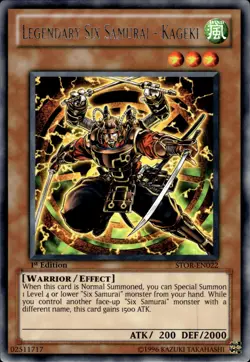 Legendary Six Samurai - Kageki - Rare 1st Edition STOR-EN022 - LP - YuGiOh - Image 1