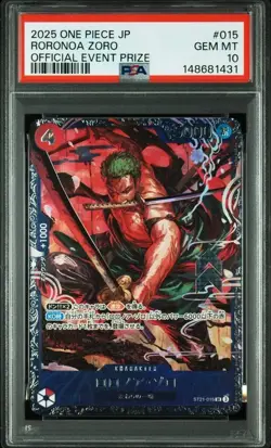 One Piece Card - ST21-015 Roronoa Zoro - Flagship Blattle Top 8 - PSA 10 JAP 2x - Image 1