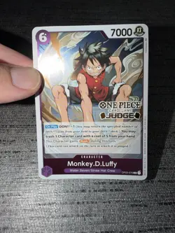 Carte One Piece Monkey.D.Luffy OP03-070 Promo JUDGE Foil English Card - Image 3
