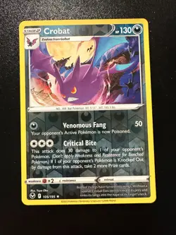 Pokemon Card SWSH Silver Tempest Reverse Holo Crobat 105/195. - Image 1