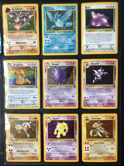 FOSSIL Set complete 1999 Pokemon trading cards MP - Image 1