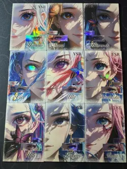 One Piece Collectible Foiled Character Anime 9 Waifu Cards CCG Portrait Eye - Image 1