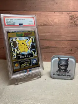 Pikachu Holo - HP 35 Get 1997 Meiji Promo H-Played - Japanese Pokemon Card PSA 6 - Image 1