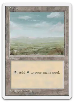 Plains (C) #186 (NM) Fourth Edition 4ED Magic MTG - Image 1