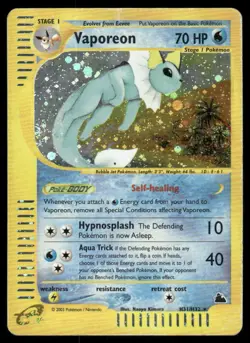 Pokemon Cards Vaporeon H31/H32 Skyridge Holo Holo Rare HP - Image 1