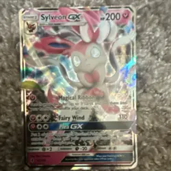 Pokemon Sylveon GX 92/145 Sun & Moon Ultra Rare Full Art Holo 200 HP Fairy Card - Image 1