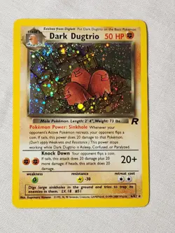 NM Dark Dugtrio - Holo Swirl #6 Team Rocket Pokemon TCG - Image 1