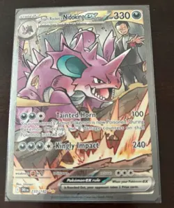 Team Rocket's Nidoking ex 233/182 Full Art Illustration Rare Pokemon - Image 1