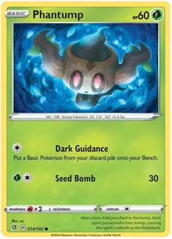 Pokemon - Phantump - 014/192 - Rebel Clash - NM/M - Image 1