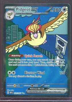 Pidgeot ex 225/197 SIR Special Illustration Rare Pokemon 2023 Obsidian Flames NM - Image 1