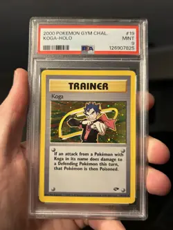 Pokemon Koga Trainer Holo 19/132 Gym Challenge 2000 PSA 9 MINT w/ SWIRL!!! - Image 1