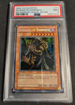 Yugioh Invader of Darkness IOC-111 1st Edition Secret Rare PSA 9 Mint! - Image 1