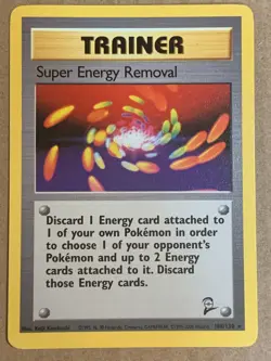 Pokemon Card Base 2 Set Rare Super Energy Removal 108/130. WoTC Vintage - Image 1