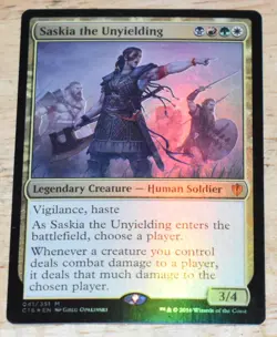 MTG Legendary Creature Human Soldier FOIL Saskia, the Unyielding - Image 1