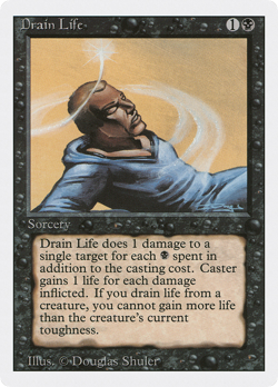 Drain Life (MP) Revised Edition 3ED Magic MTG - Image 1