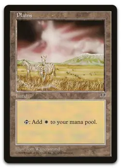 Plains (Zebra) (NM) Mirage MIR Magic MTG - Image 1