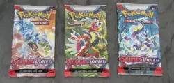 (3) Sealed Different POKEMON Scarlet & Violet Game Trading Card Packs UNUSED wow - Image 1