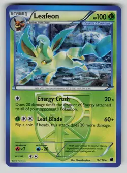 Leafeon 11/116 Rare Plasma Freeze Pokemon MP (cracked ice) - Image 1