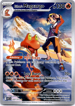 Pokemon TCG Ethan's Magcargo 222/217 Ascended Heroes Full Art Holo Near Mint - Image 1
