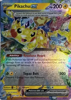 Pikachu ex 057/191 Double Rare Surging Sparks Pokemon Near Mint - Image 1