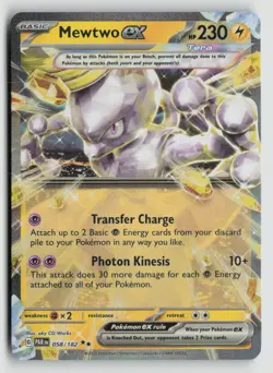 Mewtwo ex 058/182 Pokemon SV04: Paradox Rift Double Rare NM - Image 1