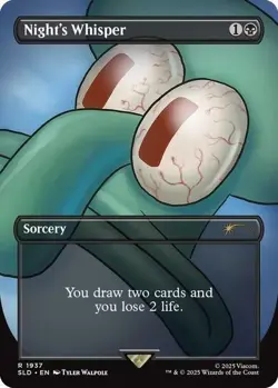 MTG Night's Whisper RAINBOW FOIL Secret Lair x SpongeBob 1937 - Image 1